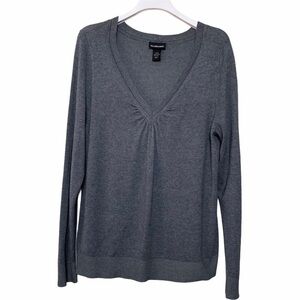 Lane Bryant Sweater V Neck Gray Long Sleeves 14/16